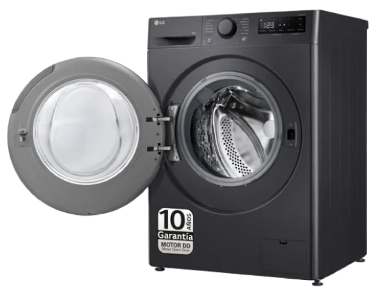 Lavadora inteligente en color negro