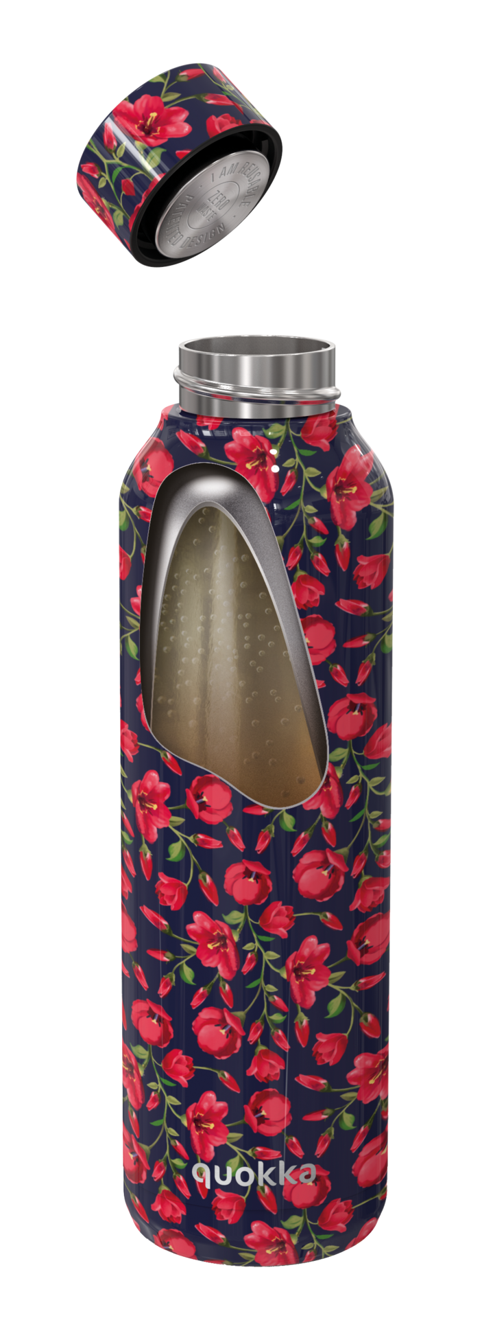 Botella Quokka estampada a flores