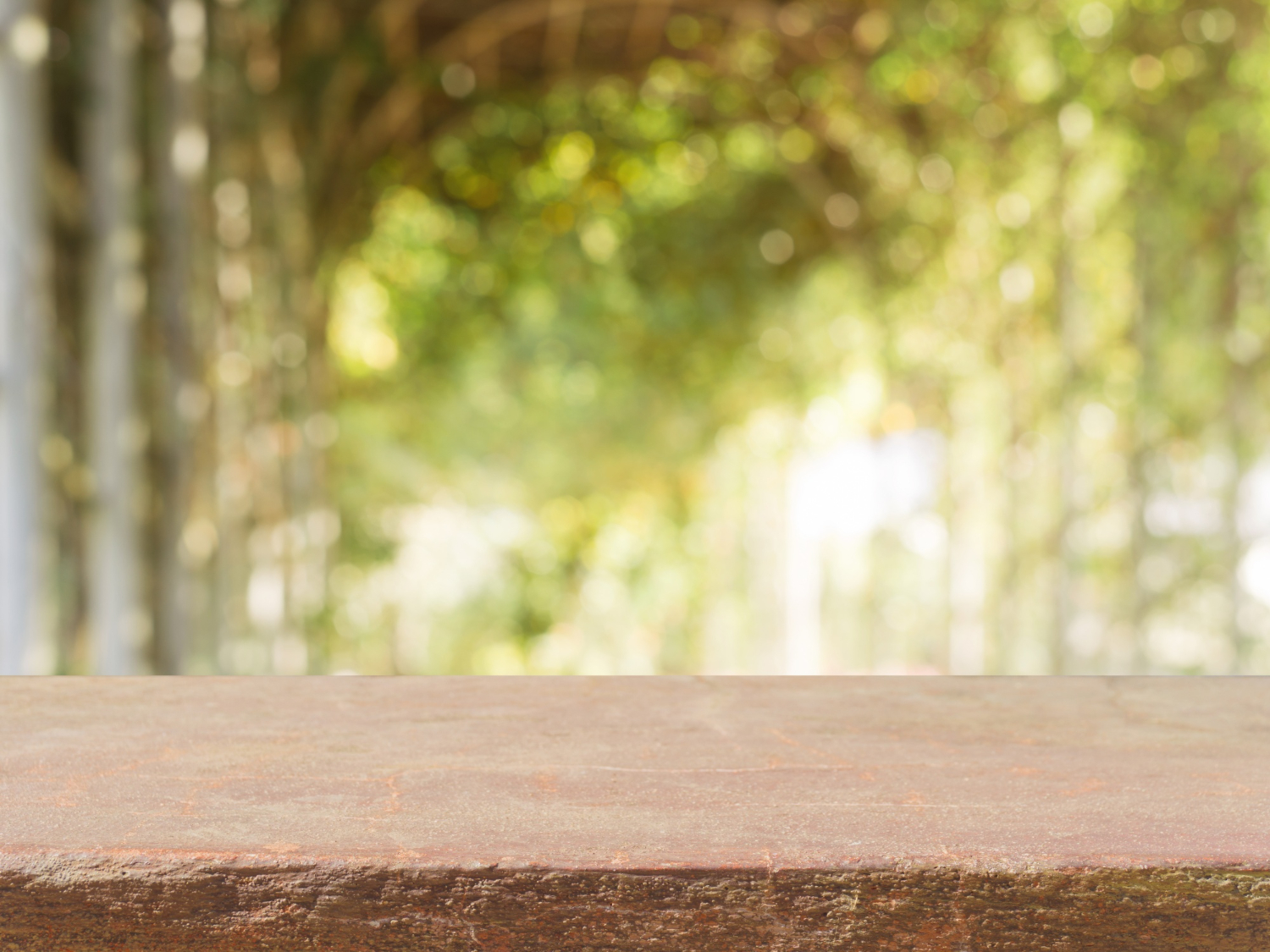 Fondo parque, superficie de piedra en primer plano