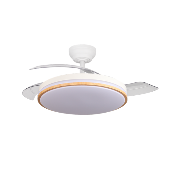 Ventilador Techo FABRILAMP Relampago 107D Blanco/Haya