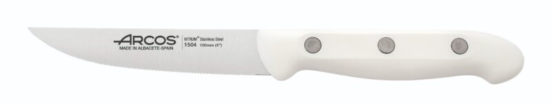 Cuchillo Arcos Artika Chuletero Perlado 100MM Blanco